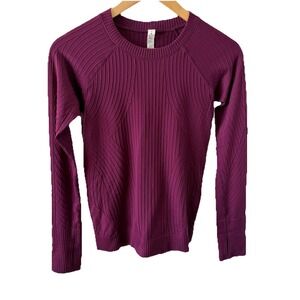 Lululemon Shirt Magenta Pink Purple Size 6 Long Sleeve Athletic Rest Less
